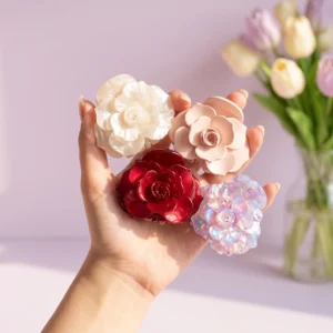 The Rose Claw, a rose-shaped acetate claw clip by TAFFY
